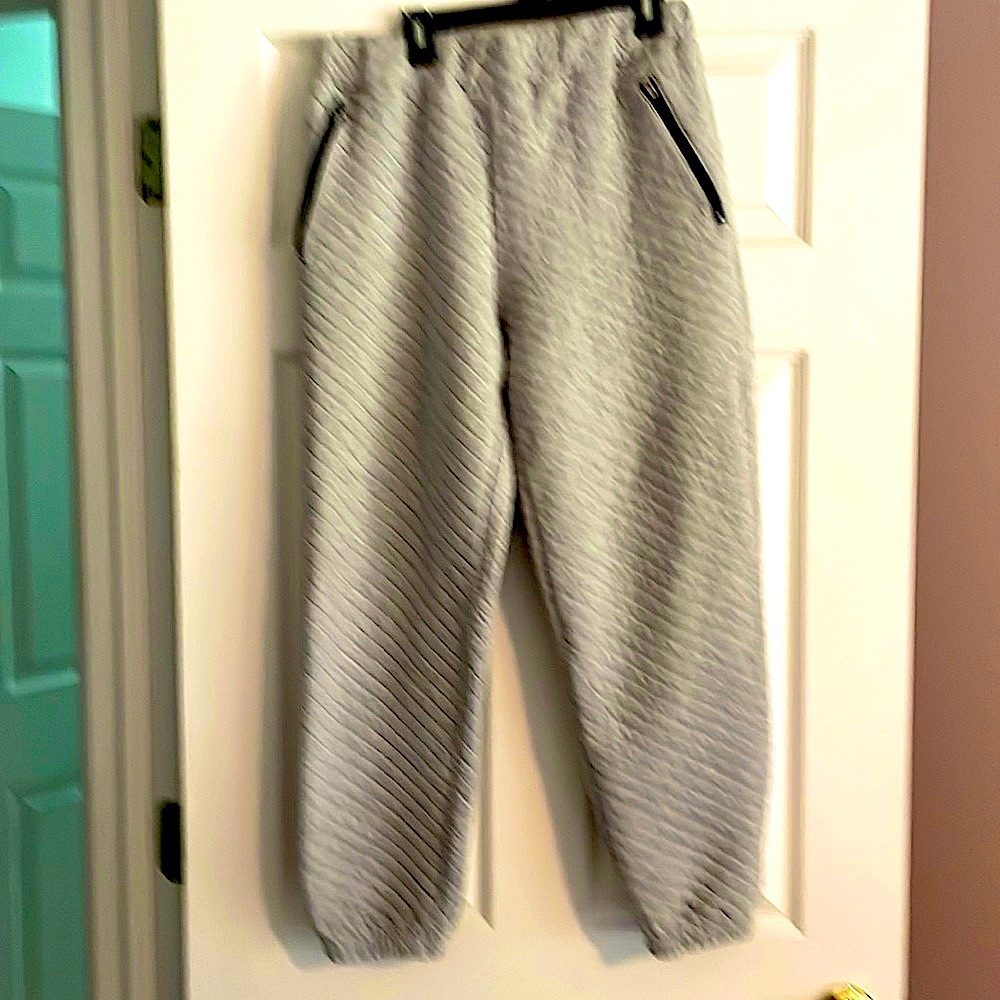 Forever 21 quilted joggers in gray, size large,  lightly worn, run very small